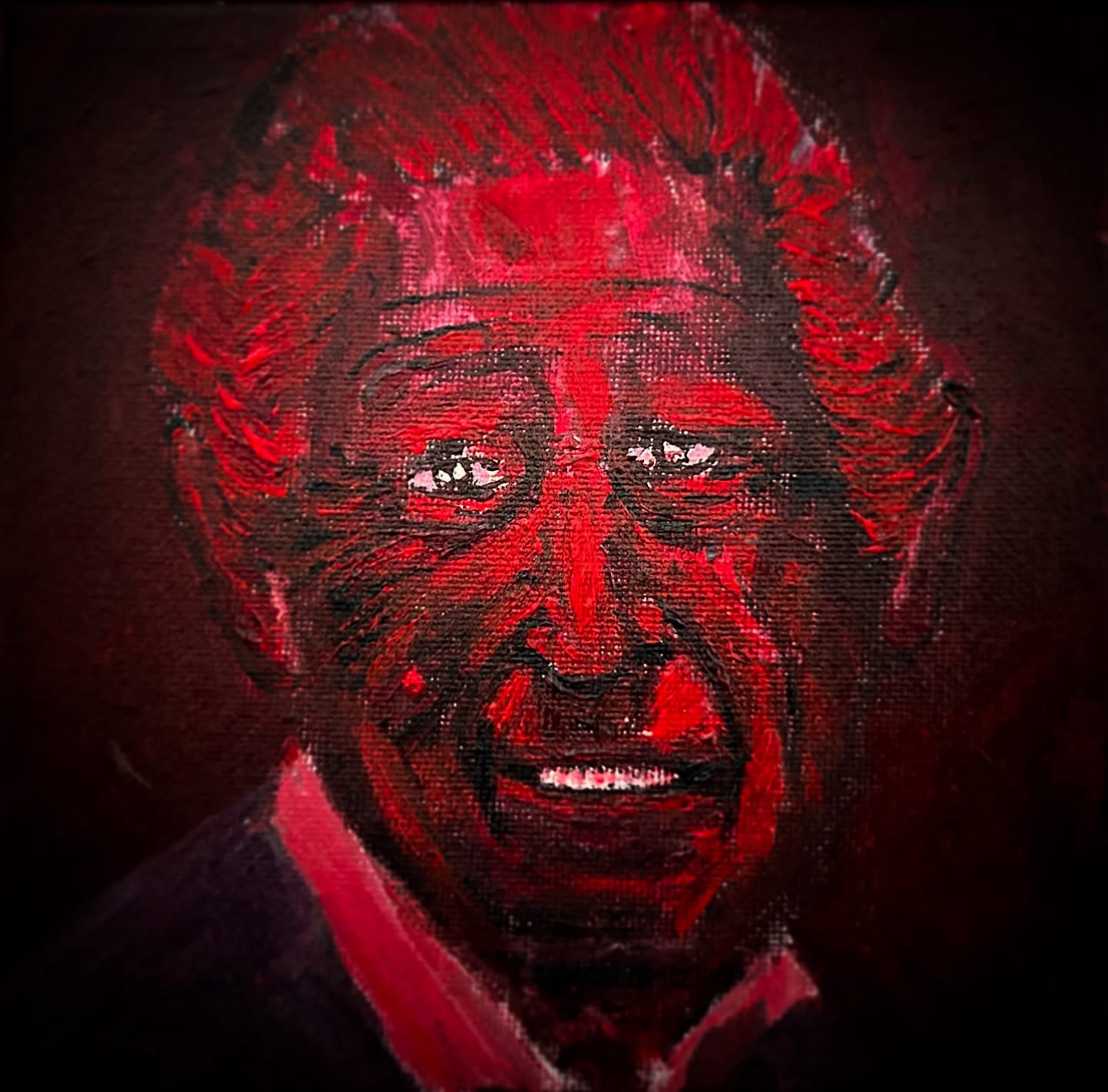 Red portrait painting