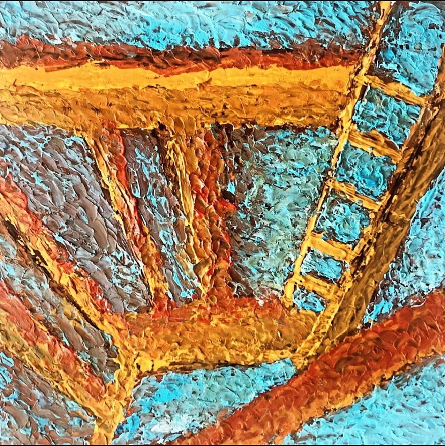 Textured ladder painting by Mohamad Kabbara